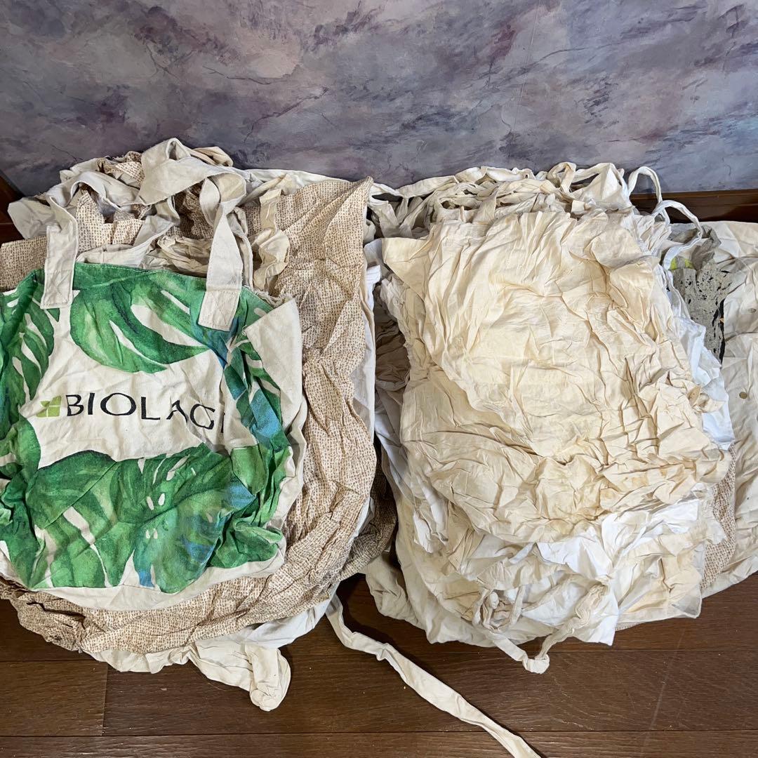 ひ*さ様 3 アメリカ　ユーロ古着エコバッグ100枚セットまとめ売りホワイトベー