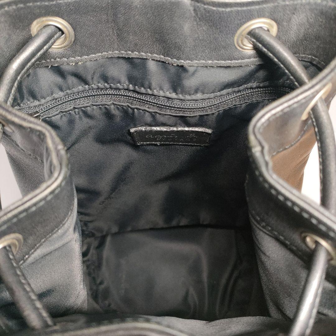 【美品✨️】agnes b.ボヤージュ　プレッションショルダーバッグ巾着　本革