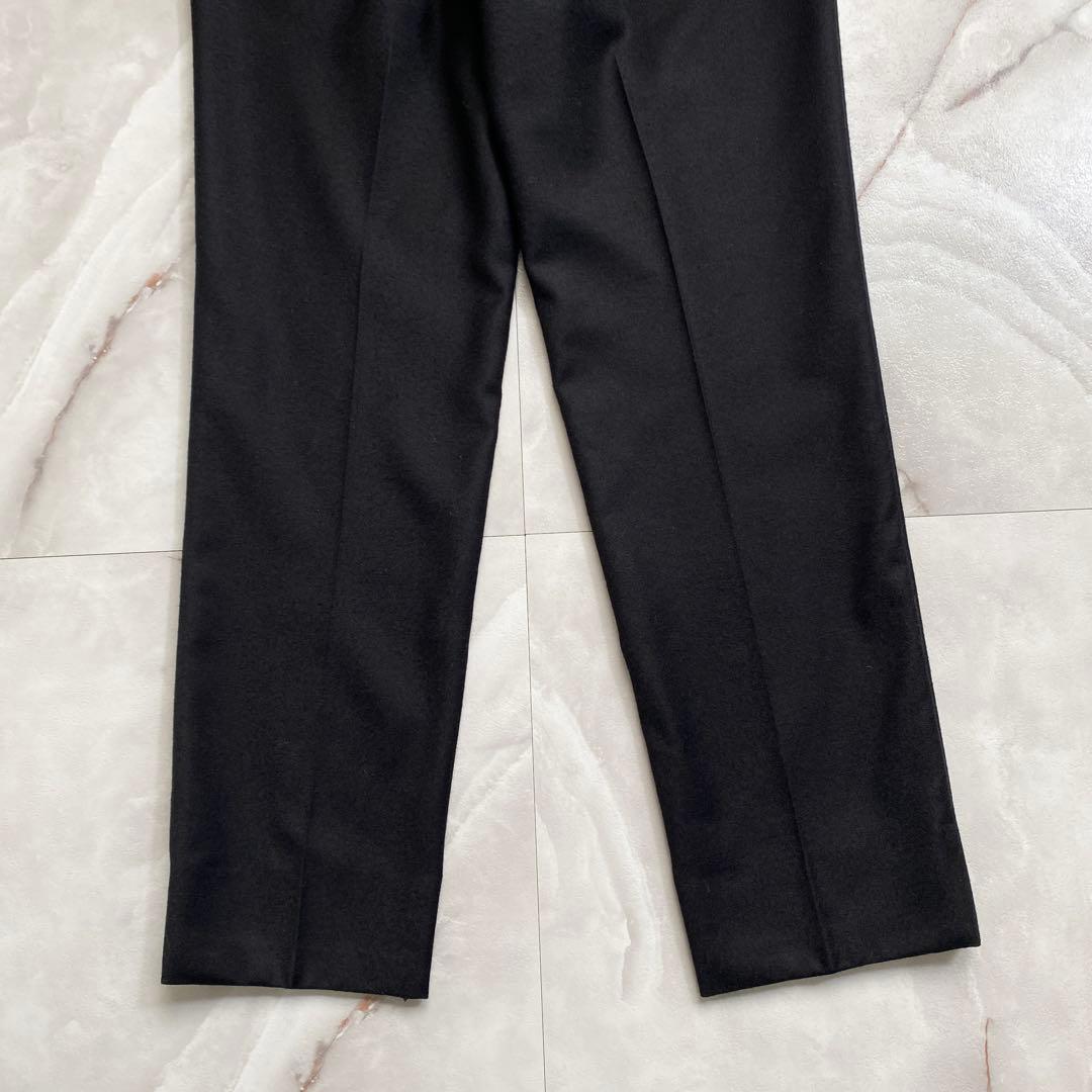 A18385 インコテックス ウールフランネルスラックス スリムフィット 黒44