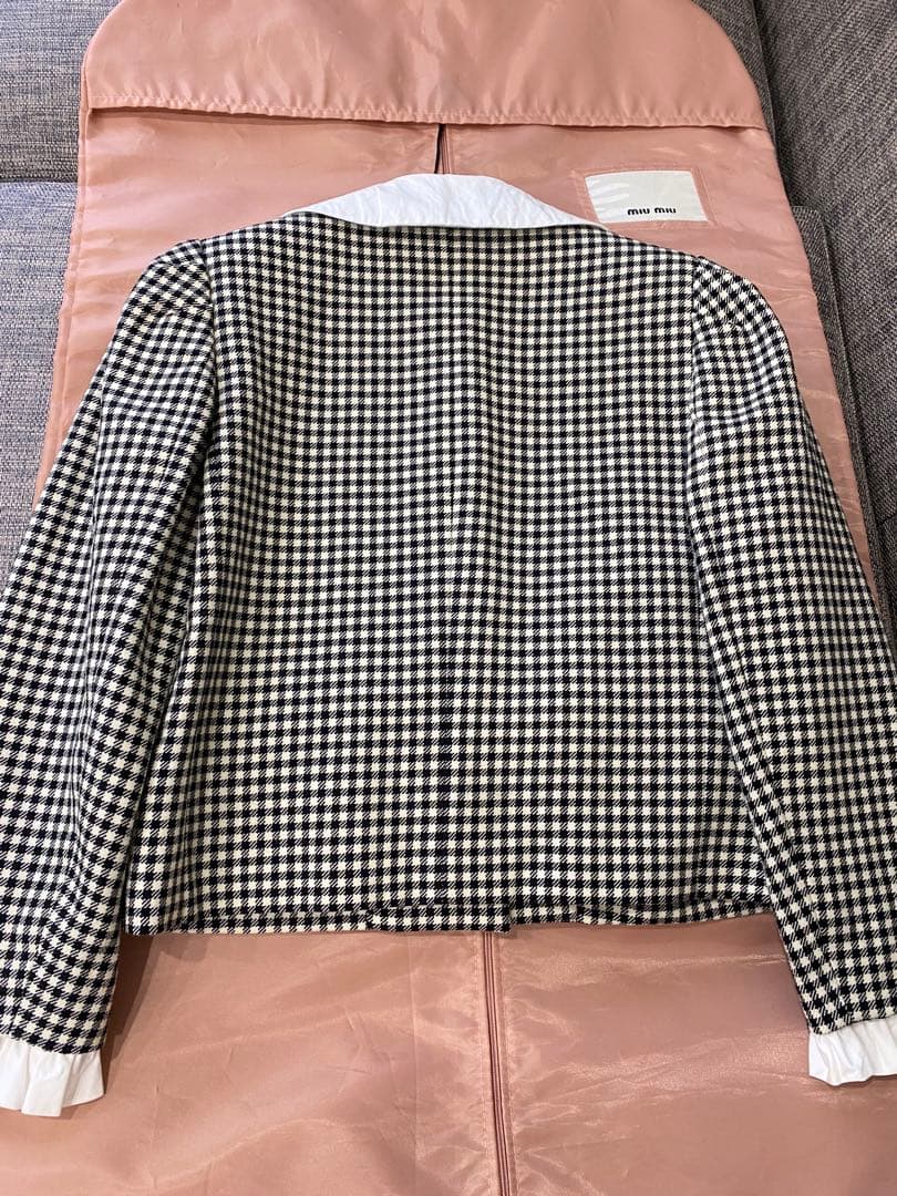 最終値下げ　ミュウミュウのギンガムチェックジャケット&スカートセットアップ
