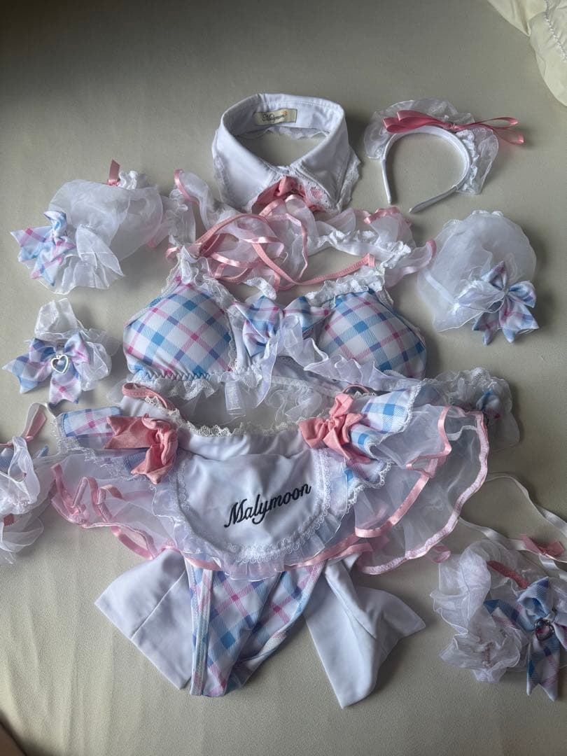 マリームーン フリルチェックアラモードビキニ