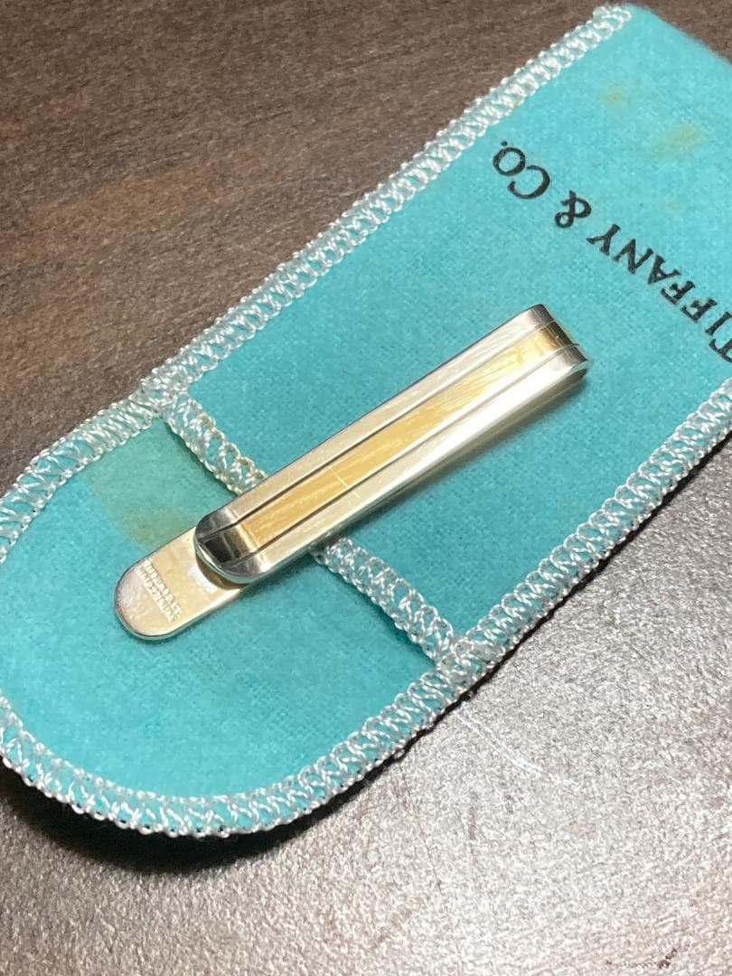 オールドティファニー ネクタイピン クリップ コンビ ゴールドライン