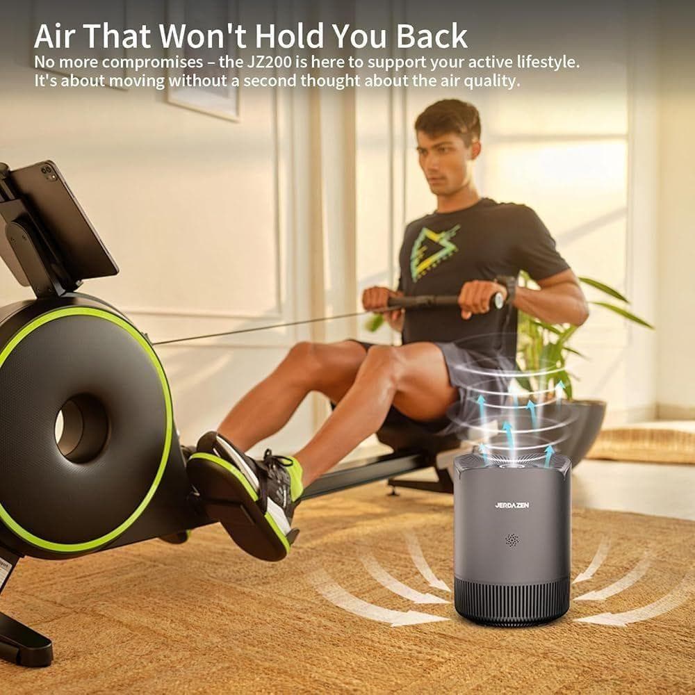 【新品】Jerdazen 空気清浄機 小型 脱臭 集じん ペット 静音 グレー