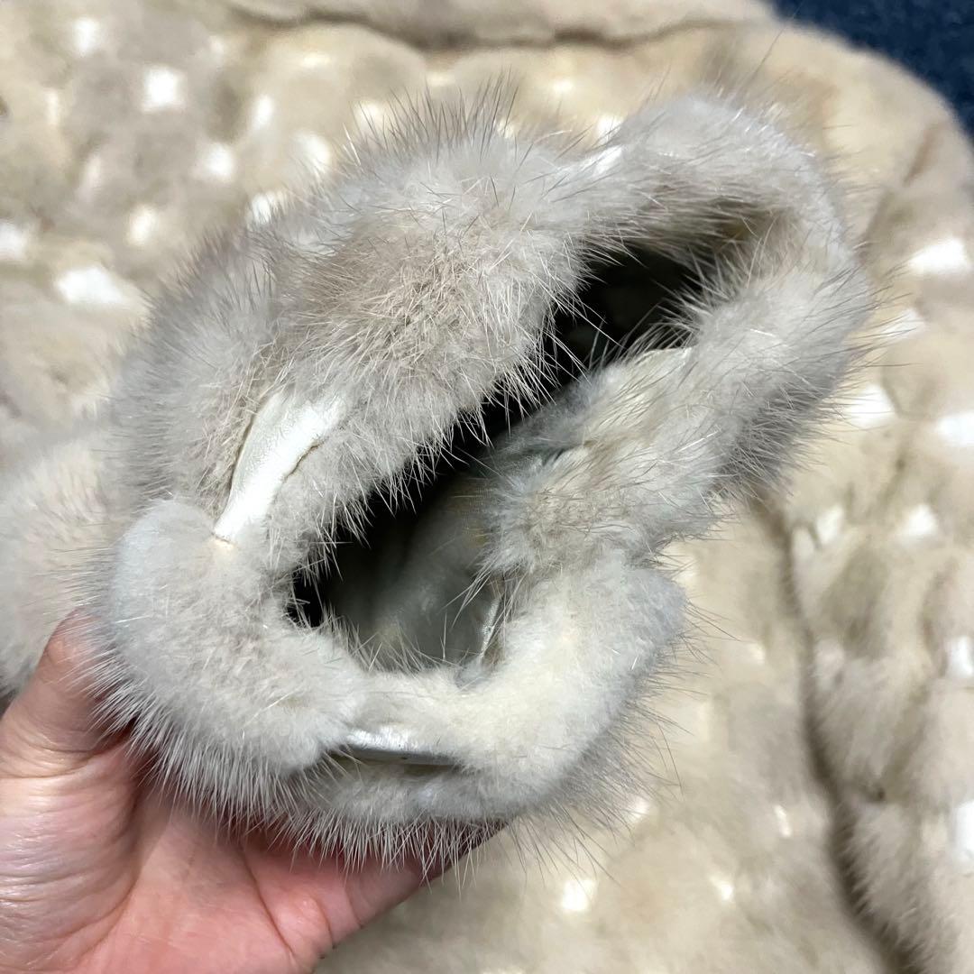 【超高級】三越　150万　ミンク革　毛皮リアルファーコート【希少】