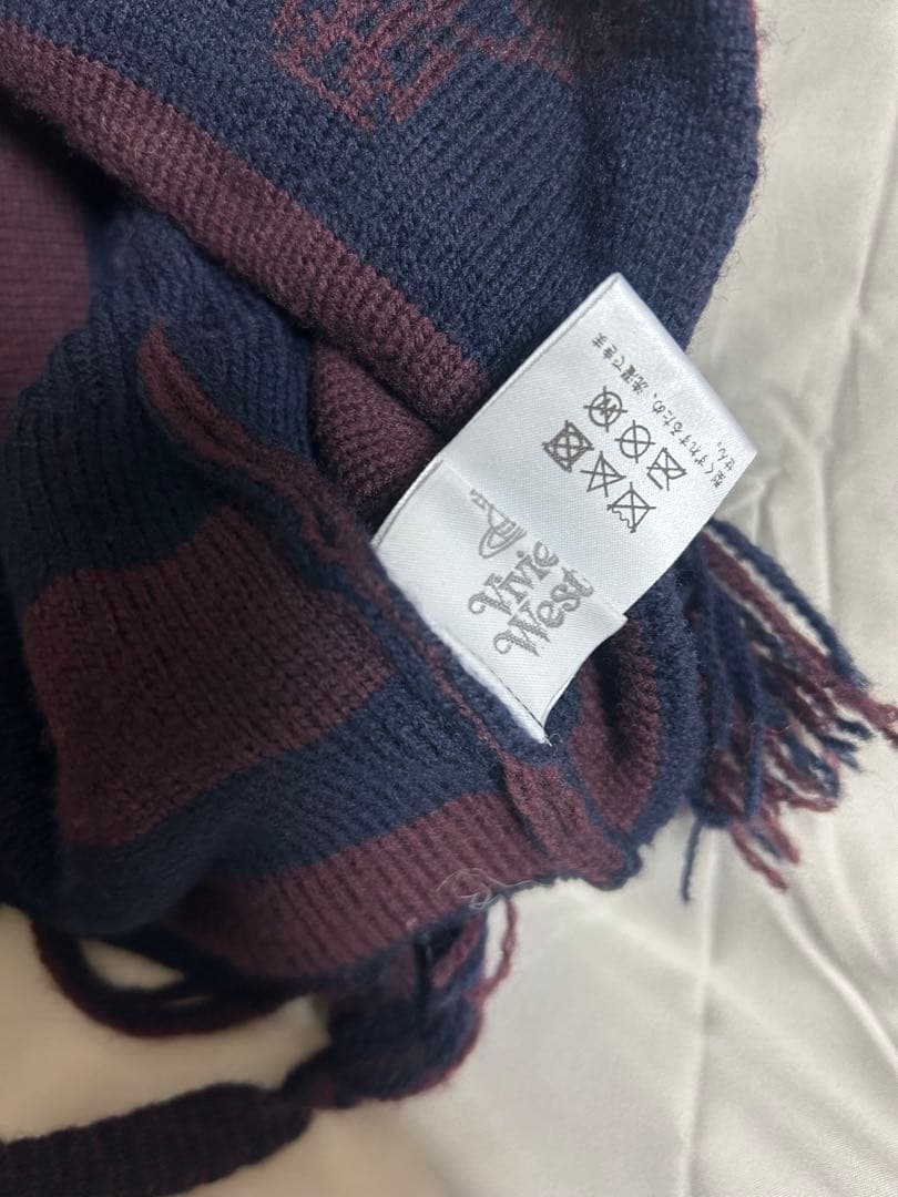 White West ニット帽 ネイビーとブラウン