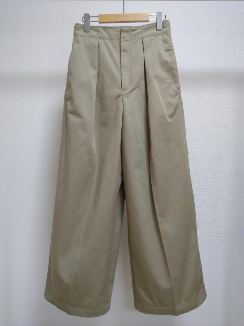 値下げ styling/ ベージュ ワイドパンツ
