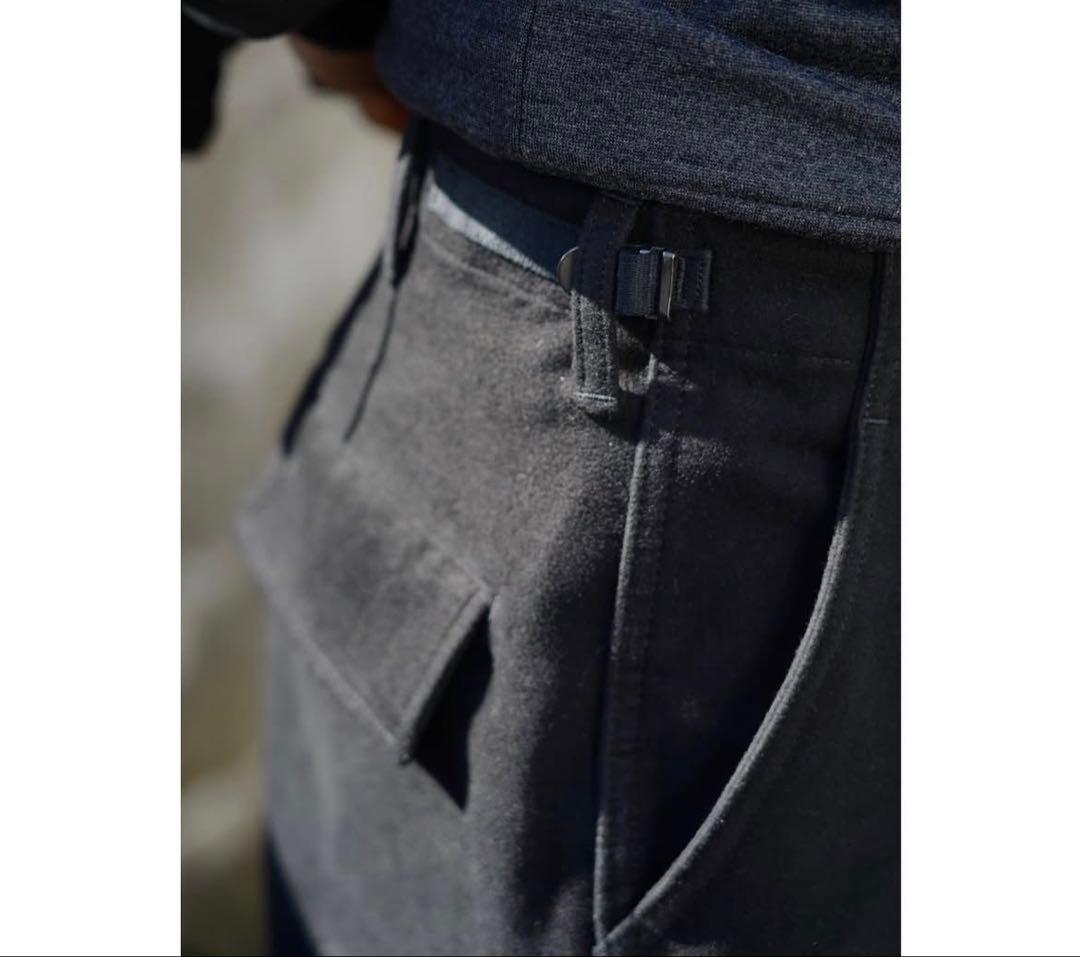 COMOLI 1 モールスキンBDUパンツ ブラック カーゴパンツ