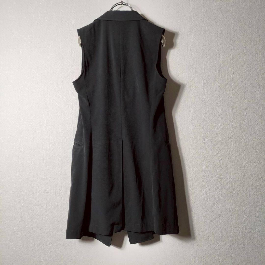 ワイズ Y's ヨウジヤマモト ロングジレ ベスト ポリエステル ノースリーブ黒