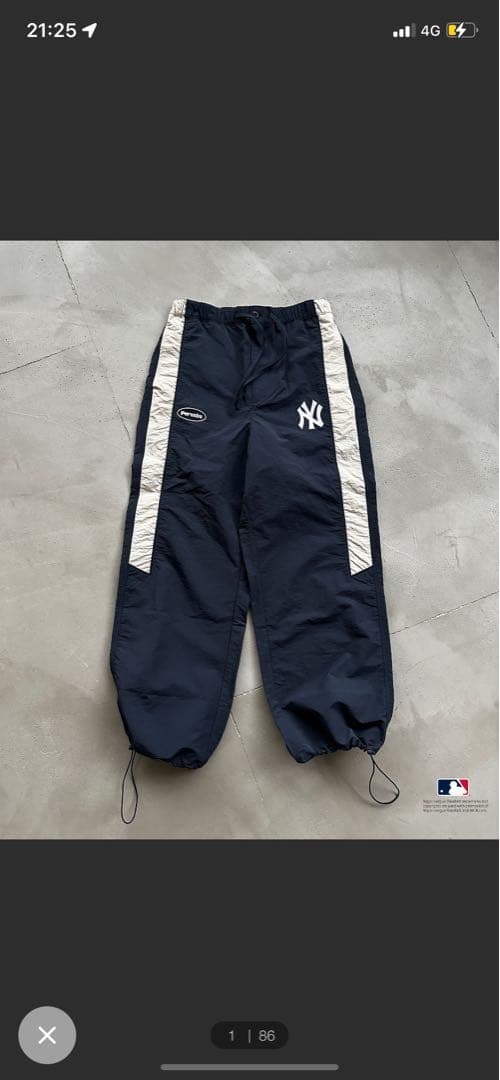 Perushu × MLB ナイロンドローコードパンツ