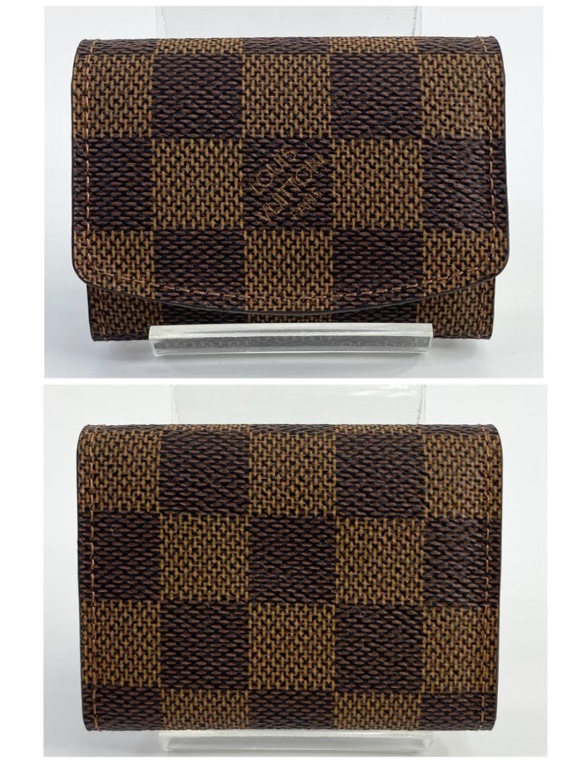 ルイヴィトン カフス ブトン ドゥ マンシェット フルール 青 ダミエ ケース付