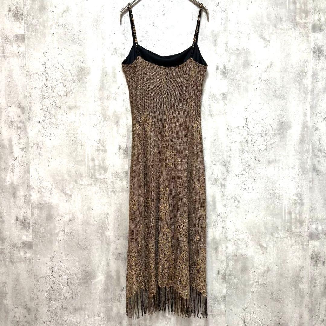 【BETSEY JOHNSON】キャミロングワンピース ドレス S 光沢きれいめ