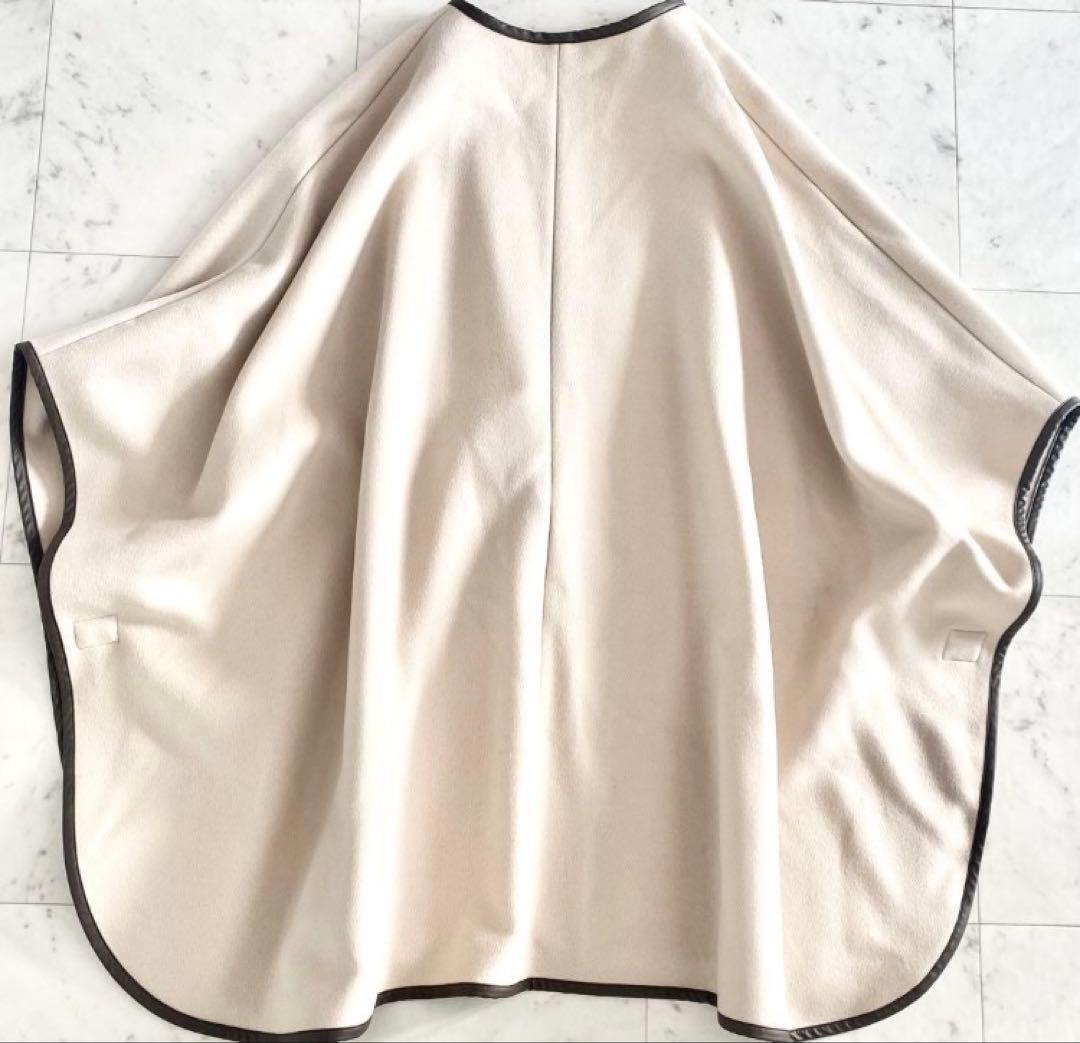 未使用 プラージュ plage ポンチョコート ケープ パイピング ベージュ系