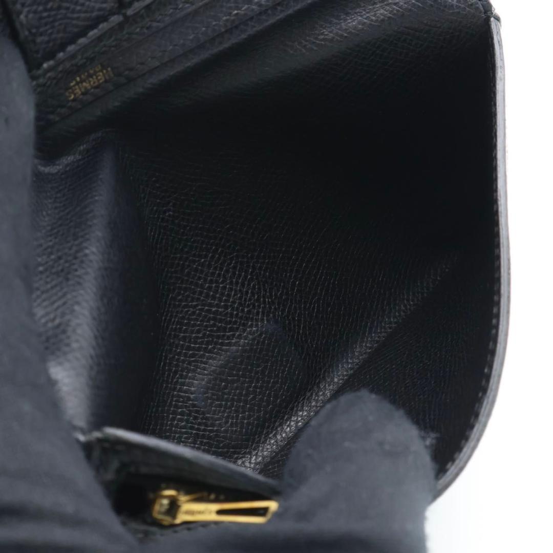 鑑定書付き【極美品】HERMES ベアンクラシック　エプソン　長財布　ブラック