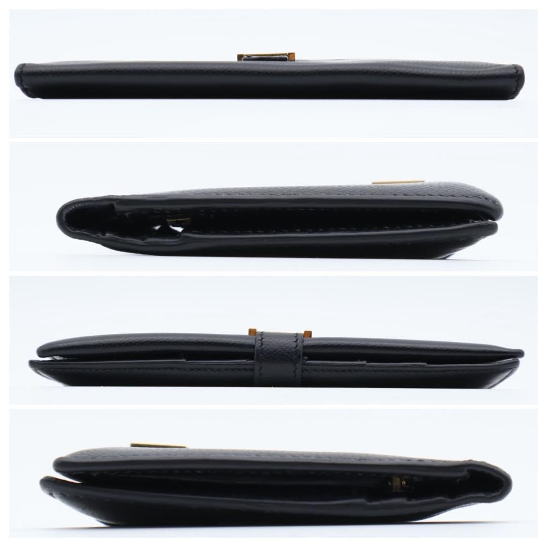 鑑定書付き【極美品】HERMES ベアンクラシック　エプソン　長財布　ブラック