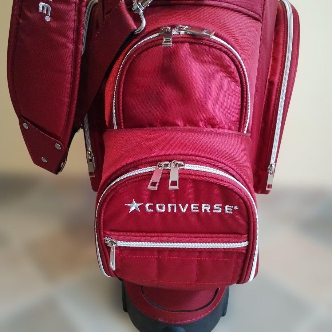 キャディバッグ キャスター付き 【使用1回のみ】 コンバース レッド 8.5型