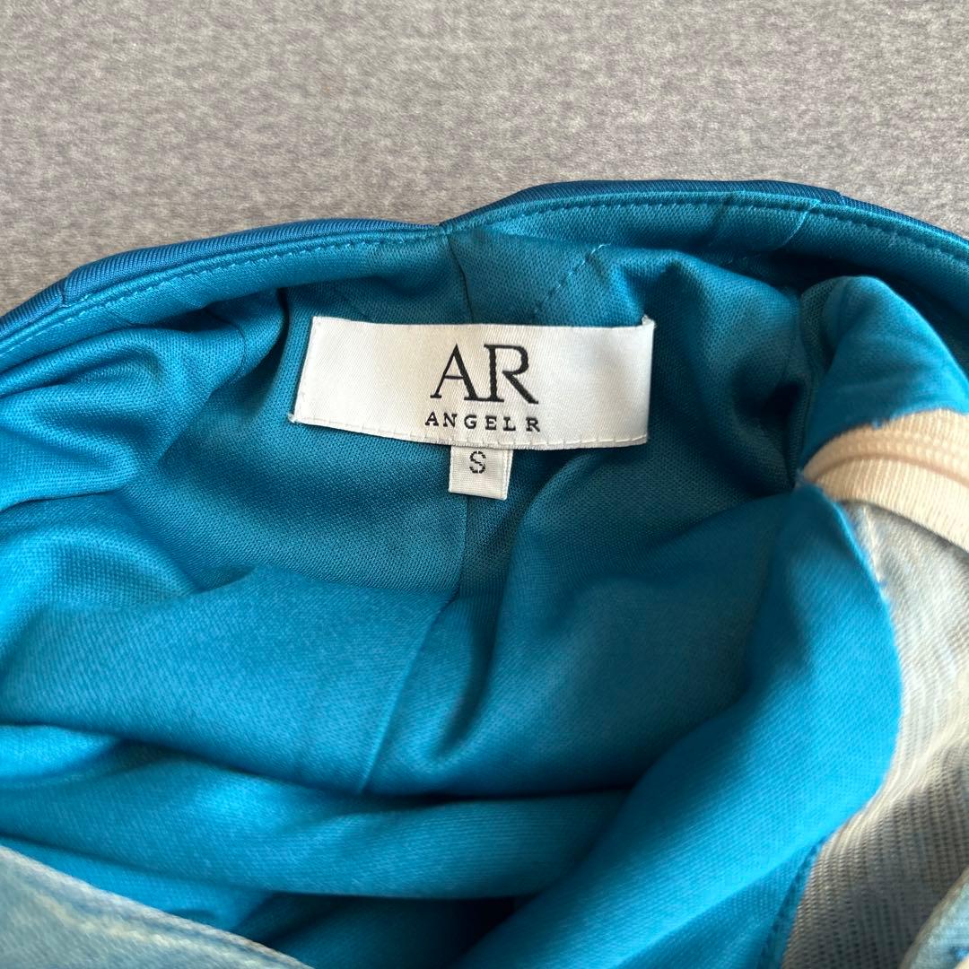 エンジェルアール　ブルー　ナイトドレス　キャバドレス　ビジュー　フラワー　ドレス