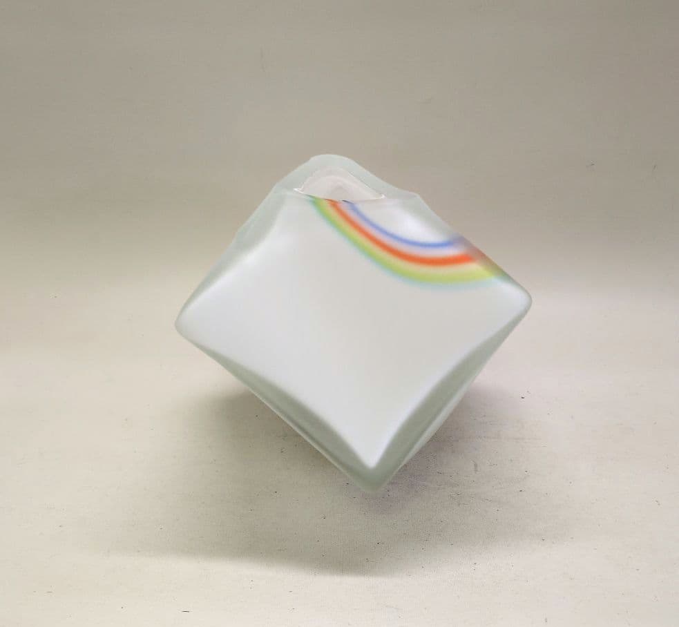 ガラス花器　サイコロ型　池坊好み　池坊花器