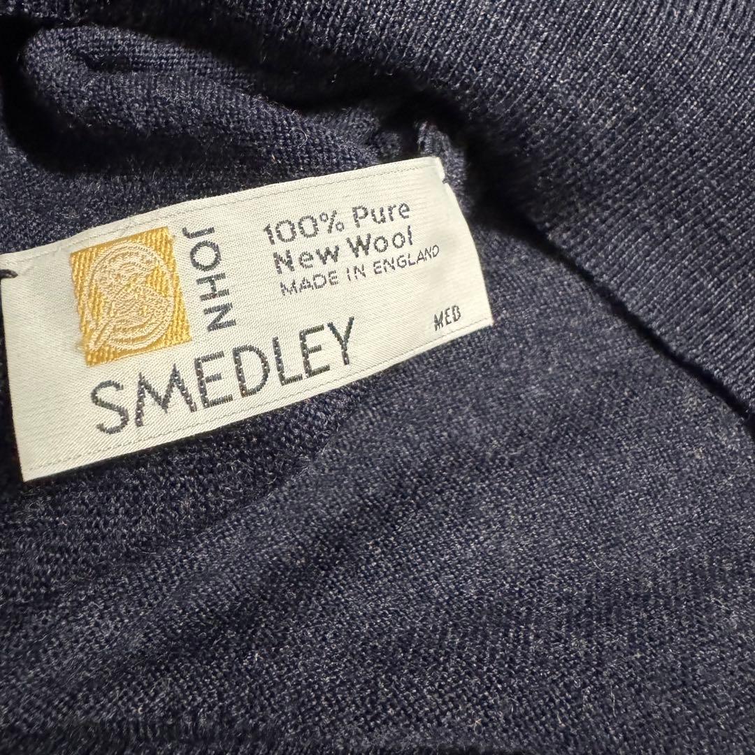 【美品】ジョンスメドレー タートルネック ニット M ネイビー ウール