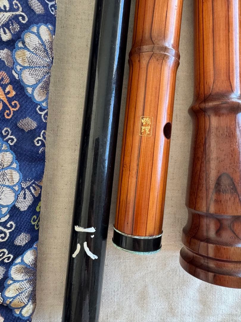 ひゅうが　ワダ楽器 尺八 合竹高級管蝴蝶 竹製 ケース付き