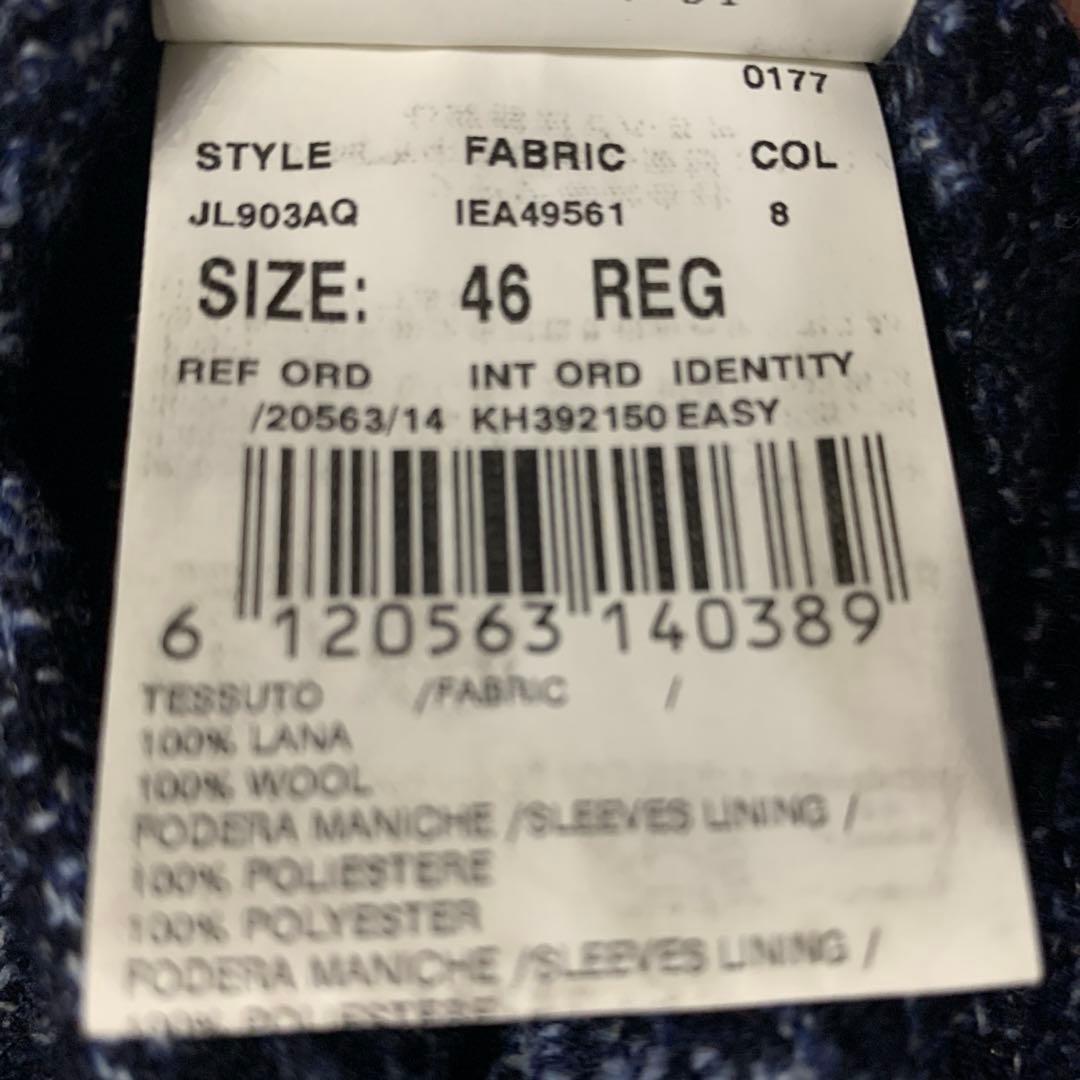 LARDINI ネイビー チェック柄 テーラードジャケット　46