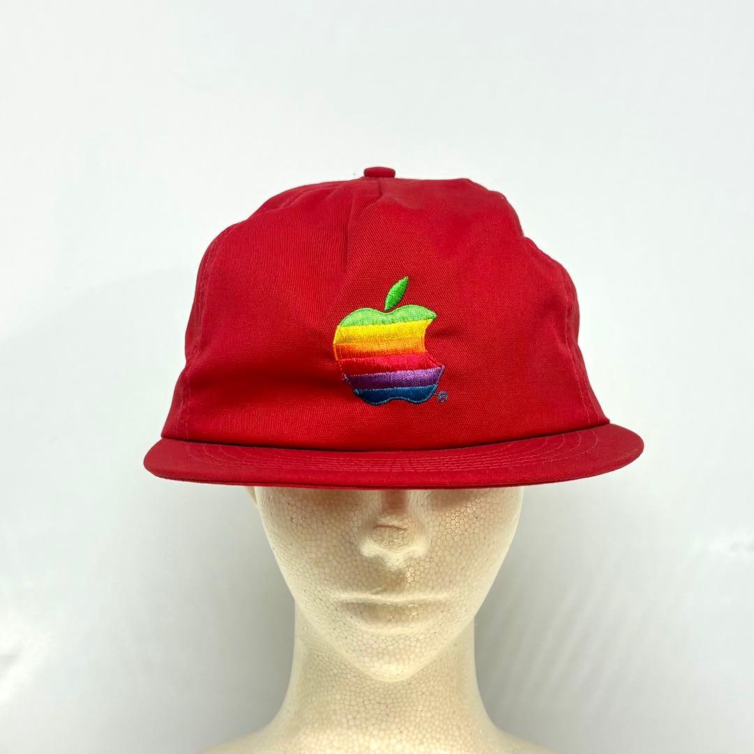 む*ぎ様 希少 Apple レインボーロゴ 90's キャップ USA製