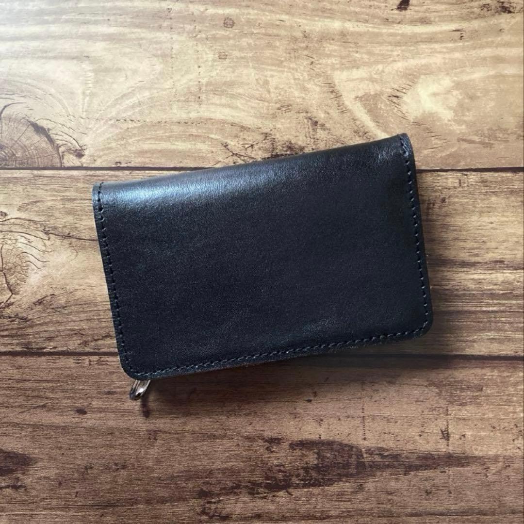 【あ】ミドルトラッカーウォレット 茶芯ブラック【お札を折らずに収納】