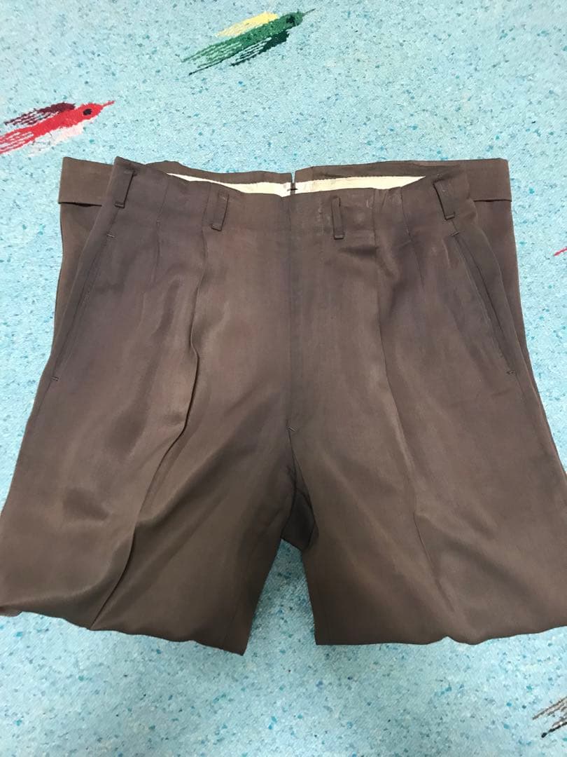 50s レーヨン ギャバジン スラックス フェード 茶 60s 2タック