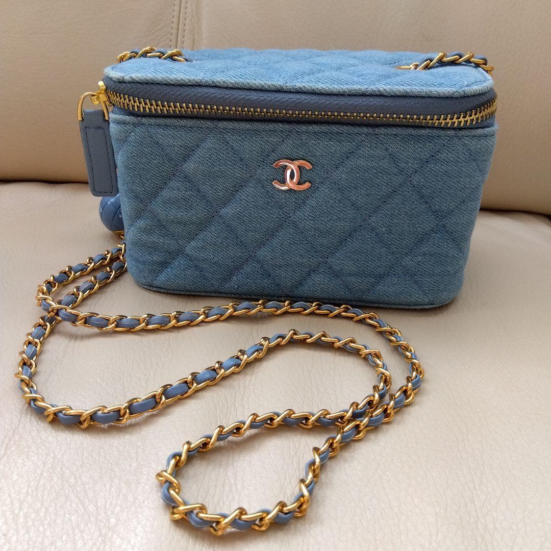 CHANEL シャネル　ブルー デニム チェーンバッグ　ノベルティ