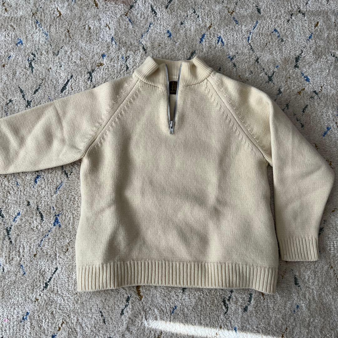 batoner バトナー　ハーフジップ　オフホワイト　サイズM ウール