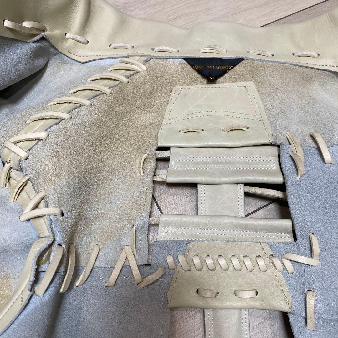 コムデギャルソン 05ss 激レア!! 編み込み ショートレザージャケット