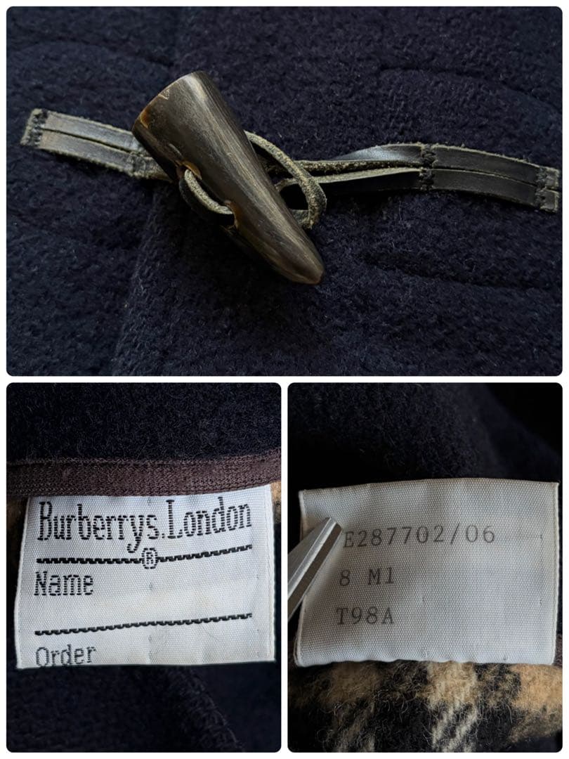 【丸善別注】バーバリーズ ダッフルコート ノバチェック ネイビー 英国製 超希少