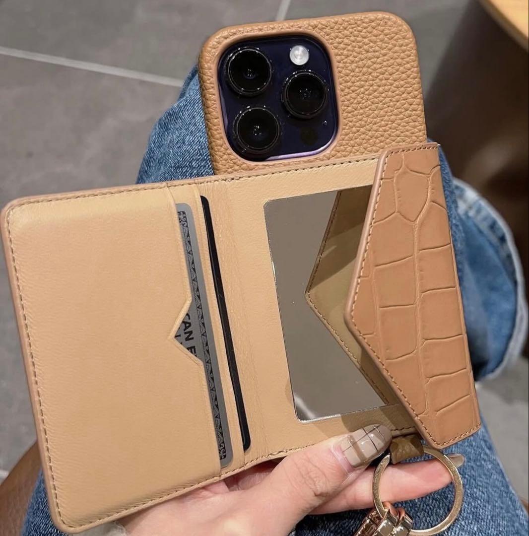 しーちゃんコラボ iPhone16Proケース ベージュレザー