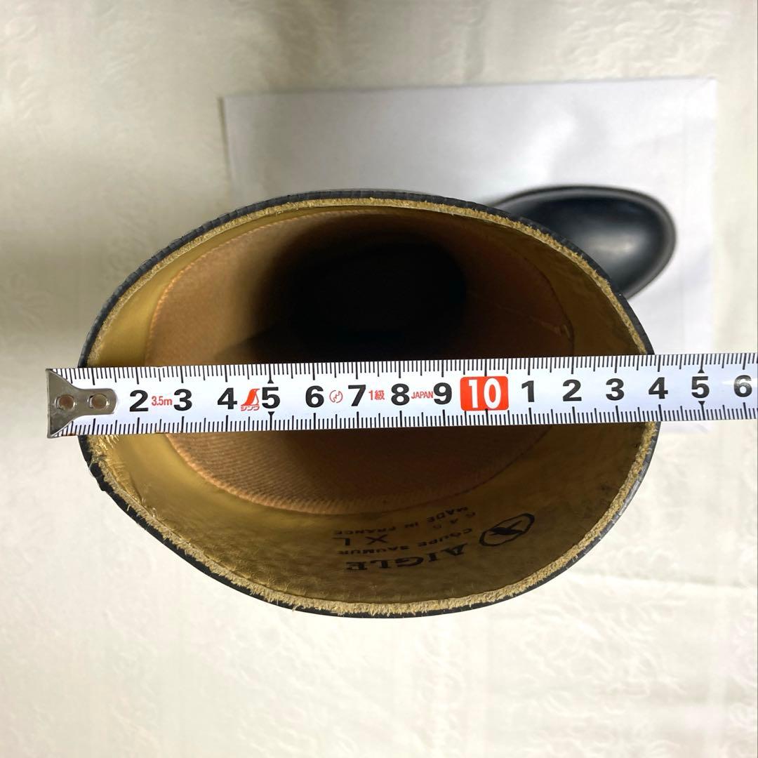 ◆AIGLE エーグル◆黒 ロングブーツ レインブーツ 乗馬 38・XL