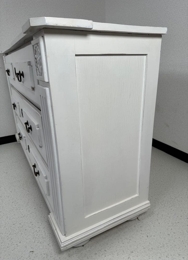 アンティーク フレンチ 3段 チェスト ビンテージ 姫系 ホワイト ※i1