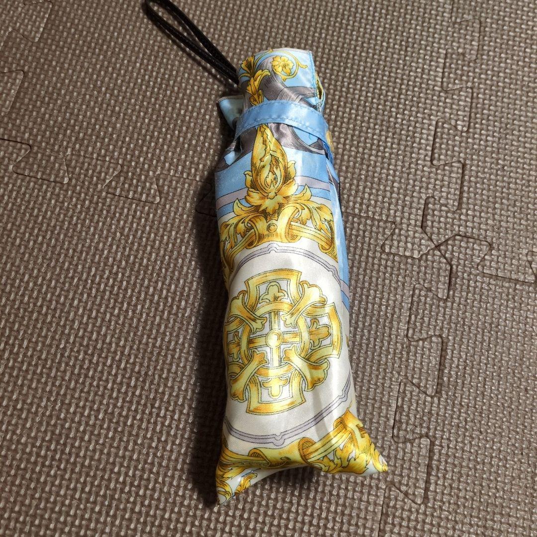 VERSACE 折りたたみ傘 青金装飾