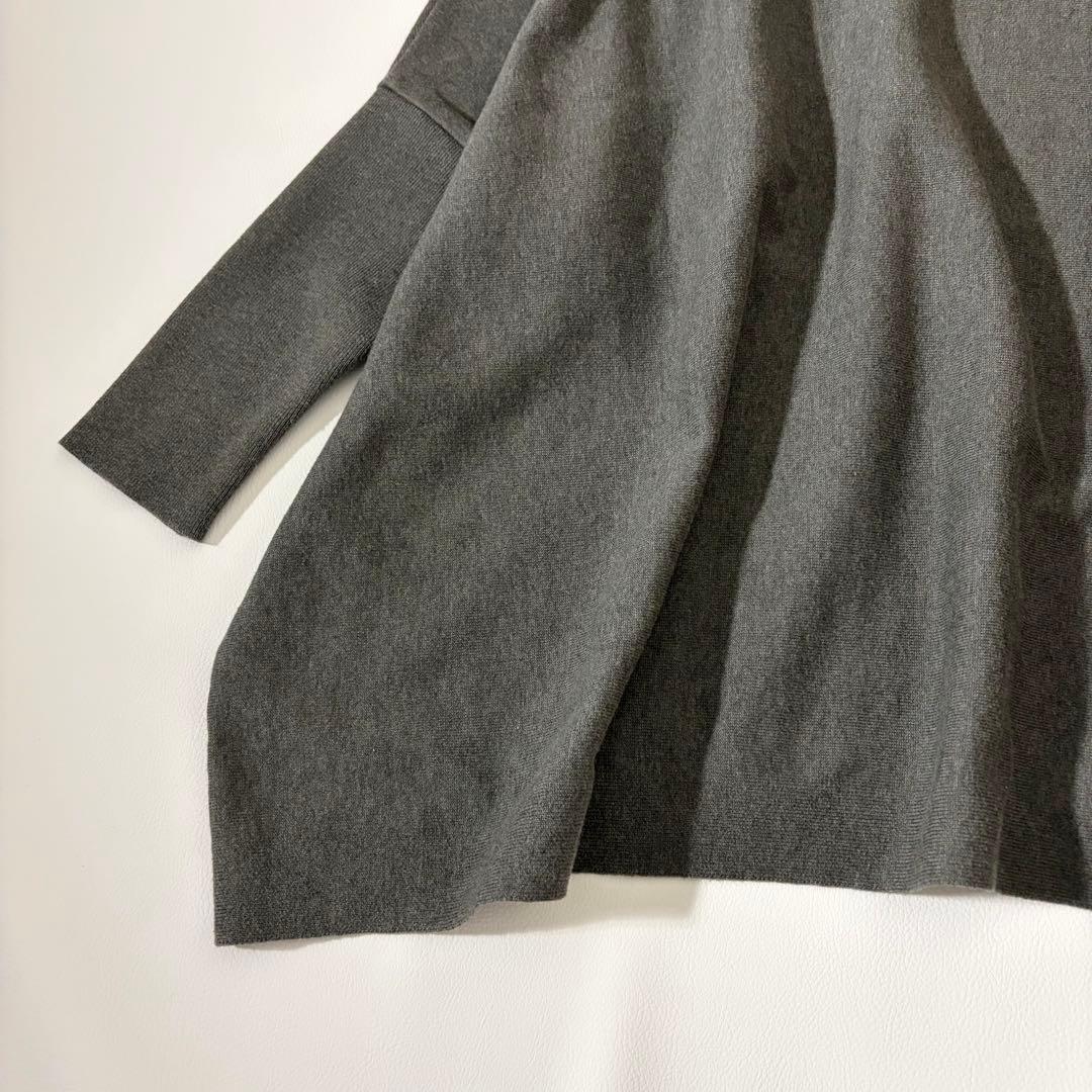 極美品　ビアズリー　コットンビッグニット　洗える　オーバーサイズ　グレー