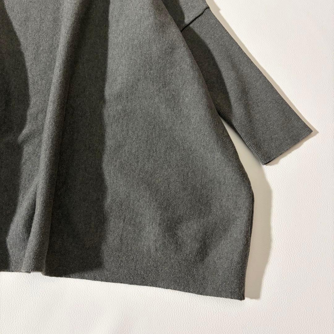 極美品　ビアズリー　コットンビッグニット　洗える　オーバーサイズ　グレー