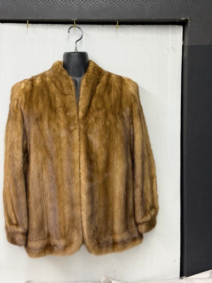 美品　SAGA MINKブラウン毛皮ジャケット