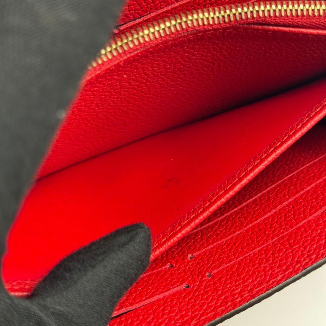 【美品】ルイヴィトン ポルトフォイユ・サラ モノグラム・アンプラント 長財布 赤