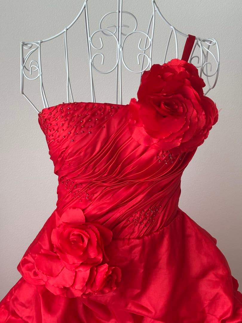 カラードレス ウェディング 撮影用衣装など 赤 レッド