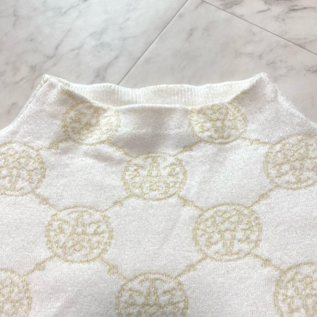 美品✨Anne Coquineモノグラム総柄　ニットワンピース　大きいサイズ3L