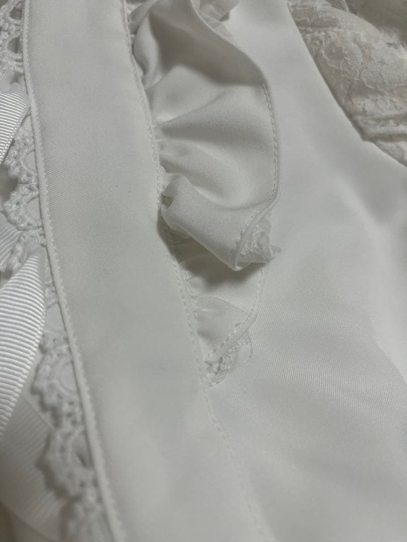 【LIZLISA】 ティアラリボンテ イアードワンピースホワイト