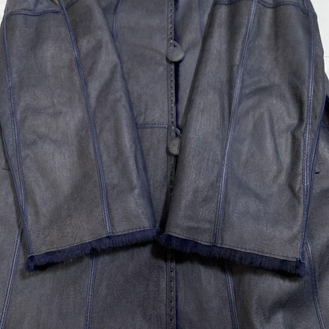 希少♡KBfur 羊革 染色ウィーゼルファー リアルムートンコート 高級毛皮