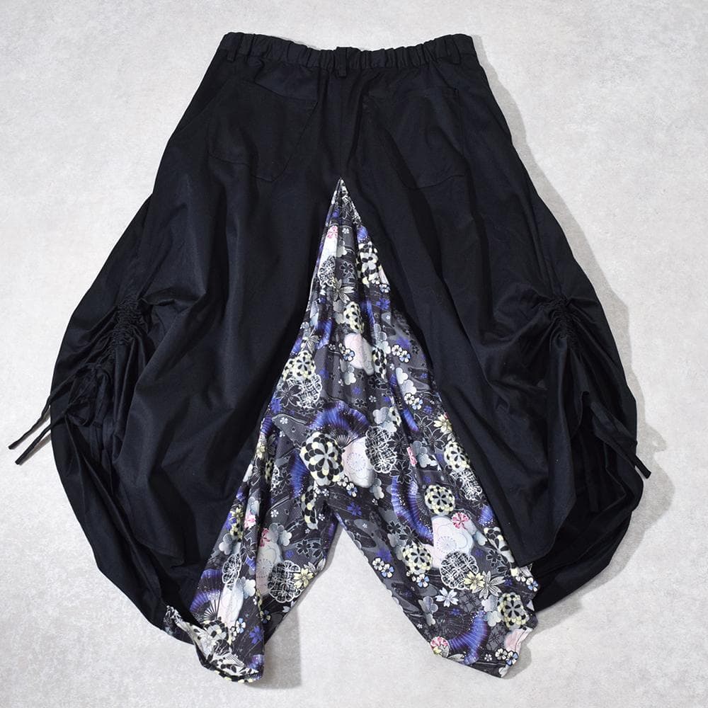 未使用 ゴウク gouk 侍 和柄 モード 袴 変形 サルエル ワイドパンツ