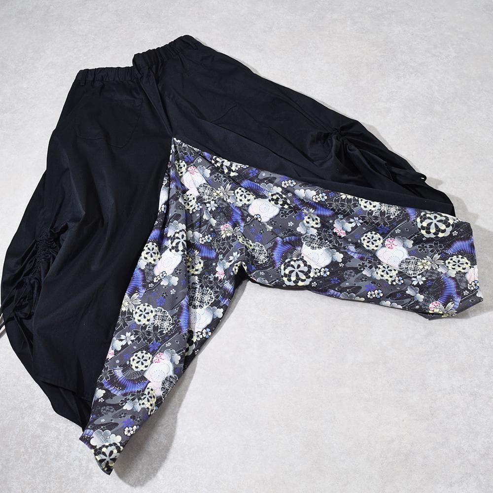 未使用 ゴウク gouk 侍 和柄 モード 袴 変形 サルエル ワイドパンツ