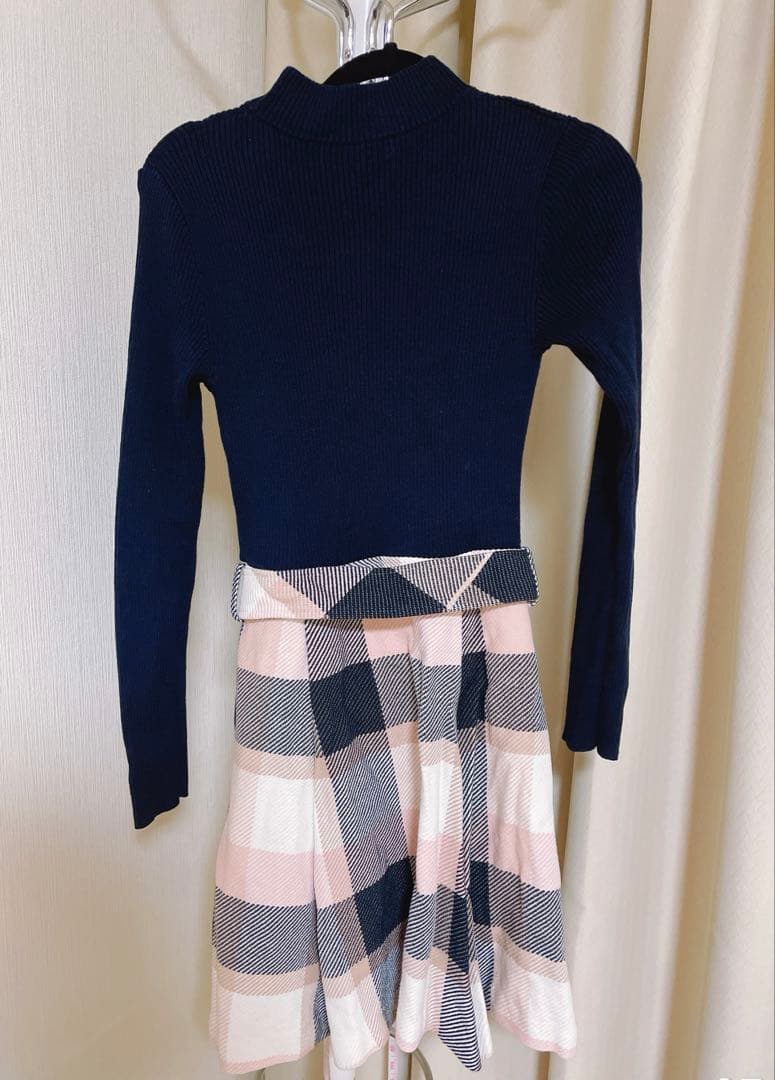 ブルーレーベル　クレストブリッジ ドッキングワンピース チェック柄ピンク38 M