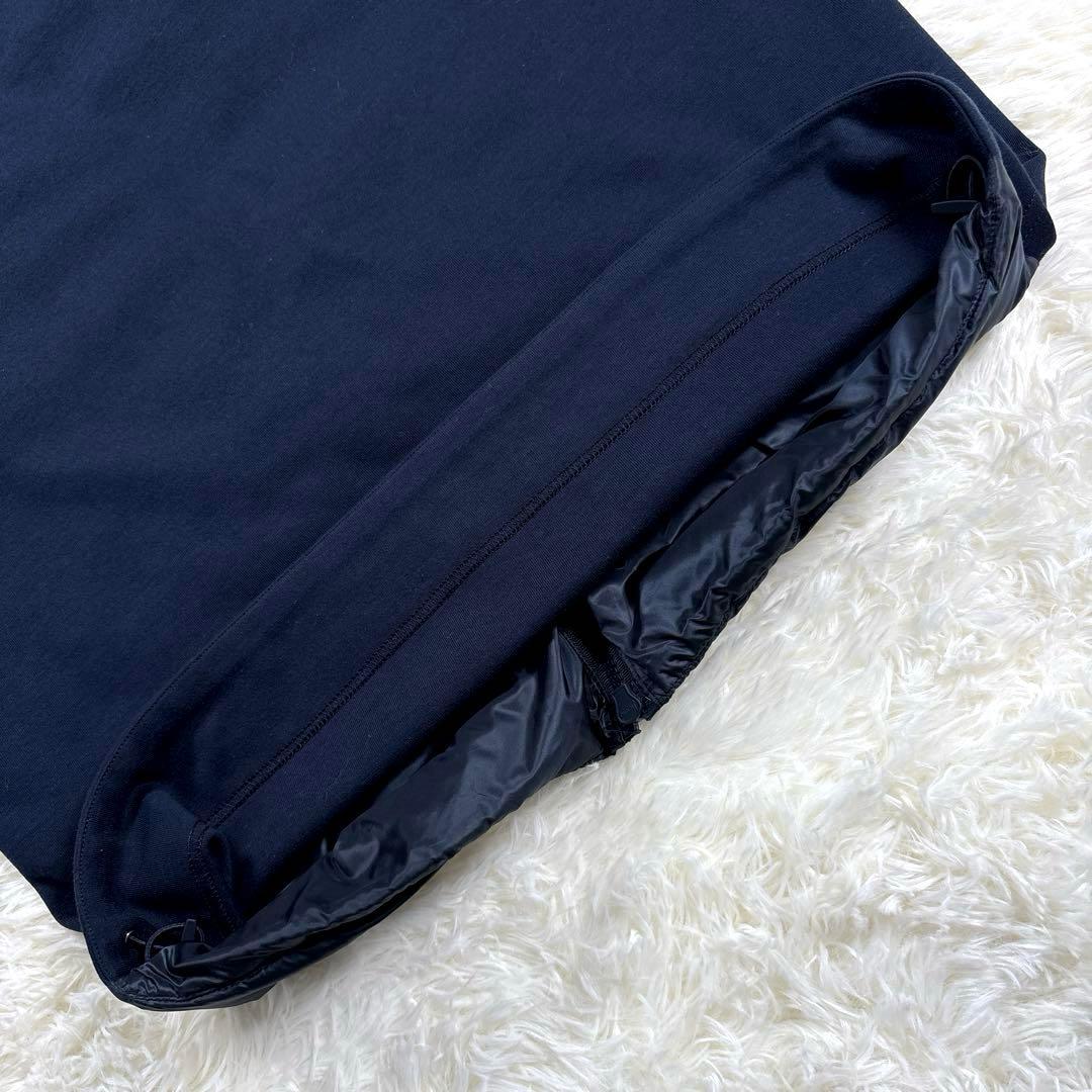 ✨美品・切替✨ヘルノ　ハイブリッド　ダウンジャケット　パーカー　ネイビー　Ｌ相当