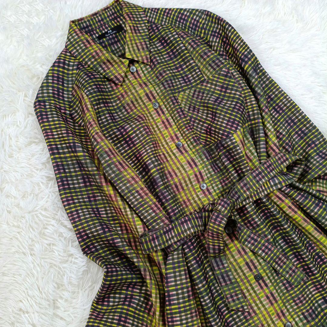 25AW極美品✨ポールスミス現行　マルチカラーチェックシャツドレス　40　今期