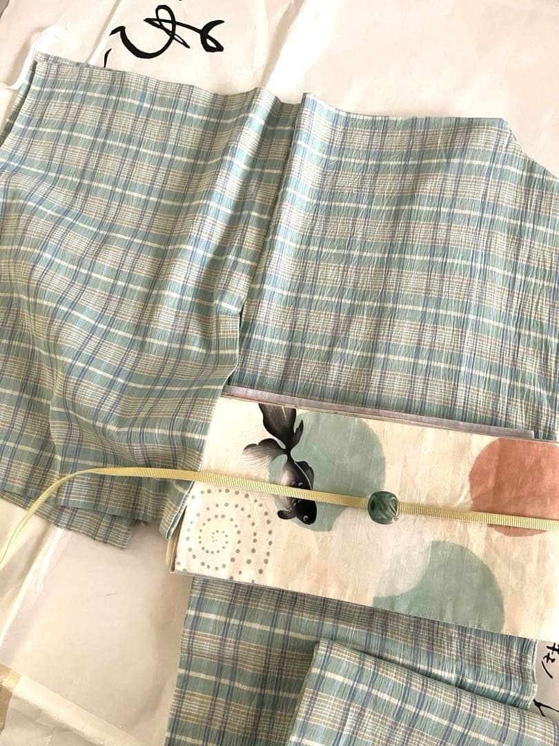 綿麻着物✴︎ミントグリーン