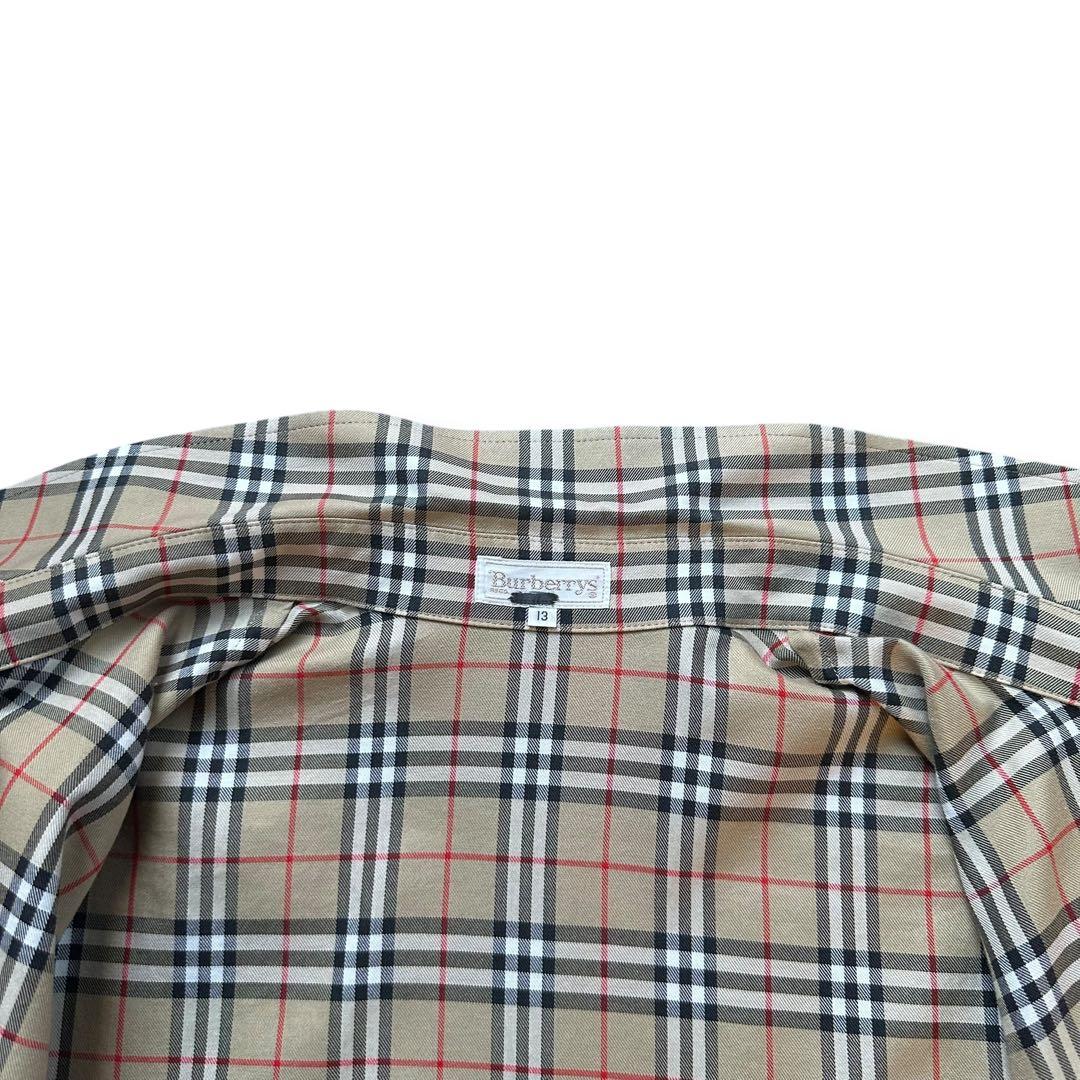 極美品 XL相当 バーバリーズ ノバチェック 刺繍ロゴ 長袖シャツ レディース